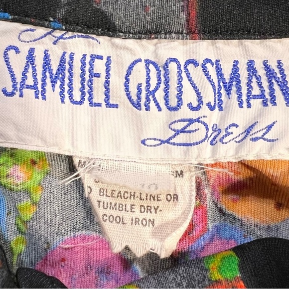 VINTAGE 70s psychedelic disco button down shirt dagger collar rainbow multicolor - Picture 12 of 13